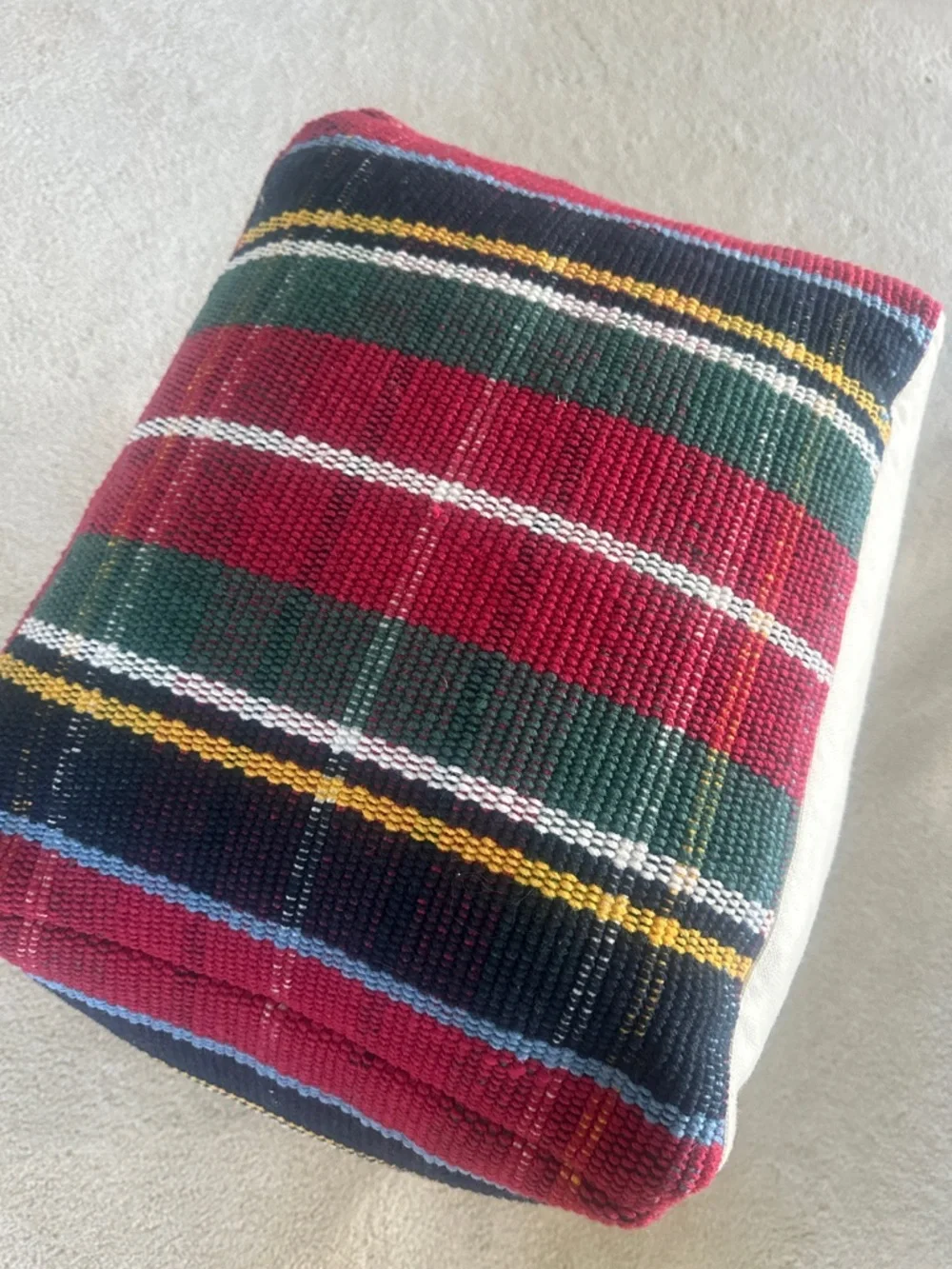 Pottery Barn Stewart Plaid Pouf. New perfect condition